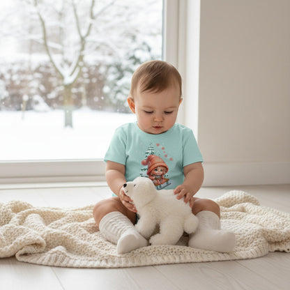 Baby Shirt Winter Schlittenmotiv
