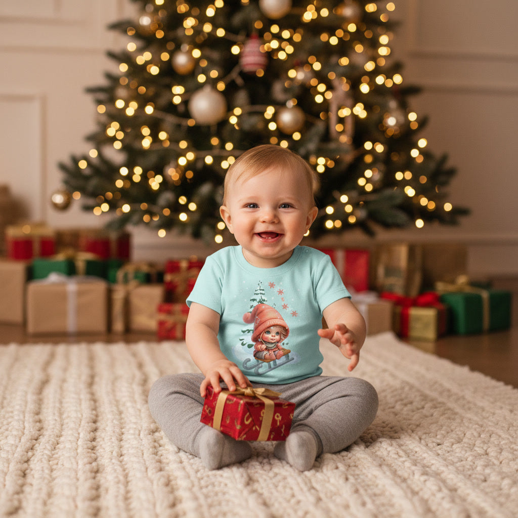 Baby Shirt Winter Schlittenmotiv