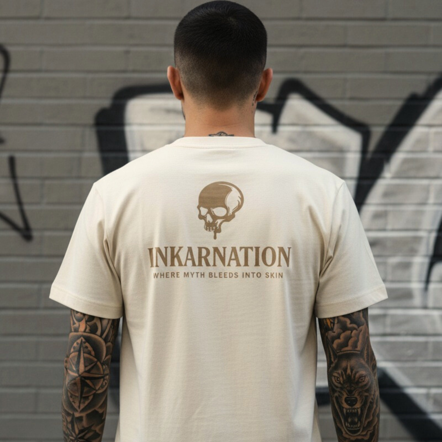 Inkanation – Skarabäus & Schädelkunst Oversized Organic Shirt