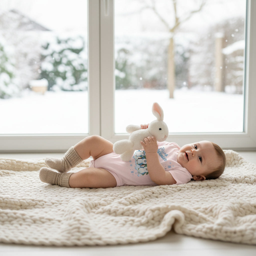 Hello Winter – Organic Baby Bodysuit mit Pinguinen