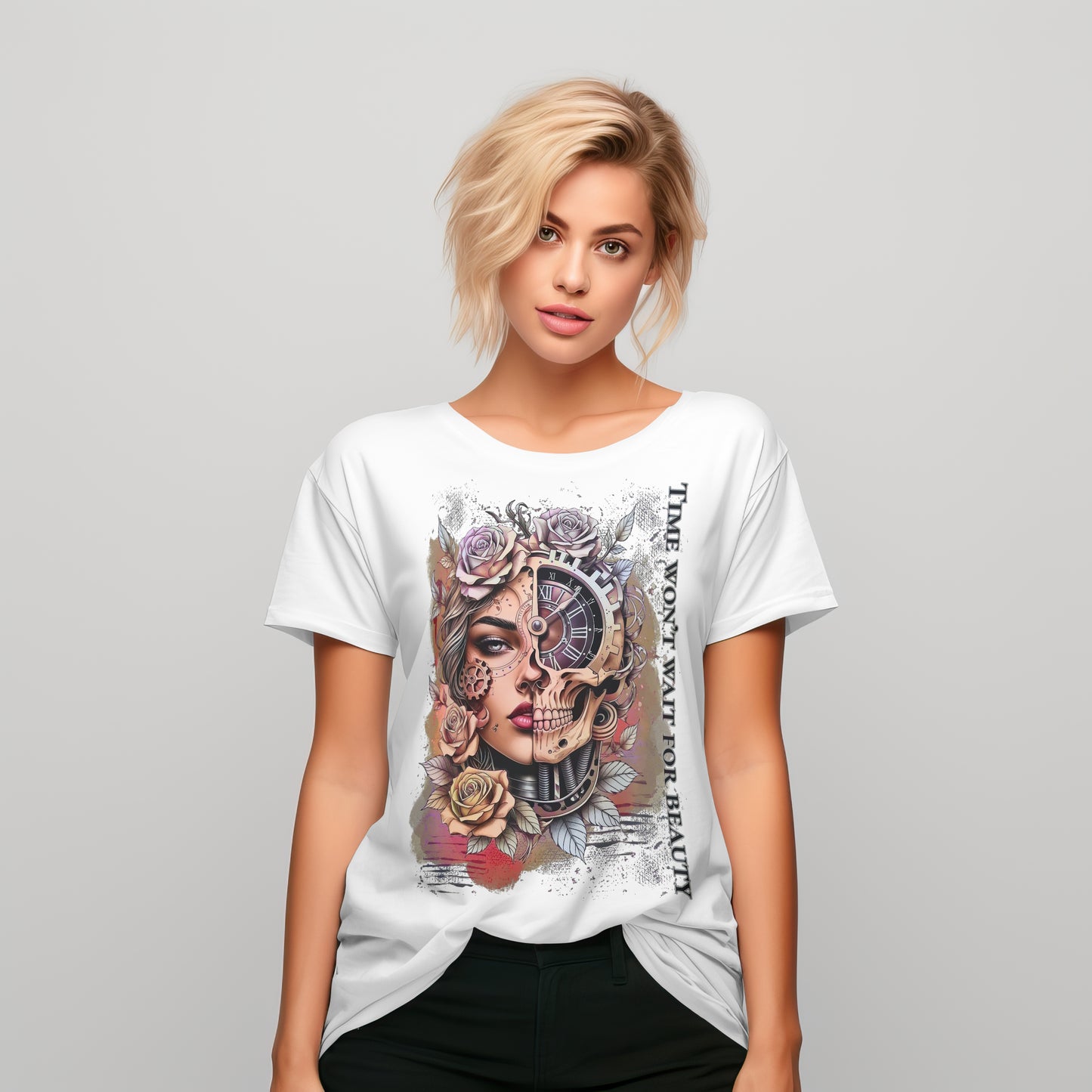 Fitted Ladies Organic Shirt mit kunstvollem Print