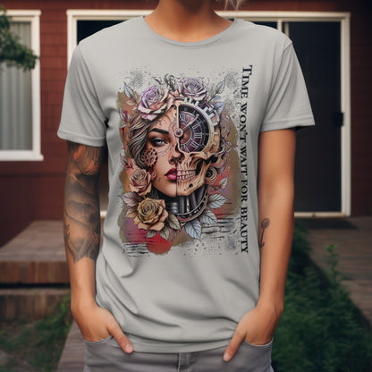 Fitted Ladies Organic Shirt mit kunstvollem Print