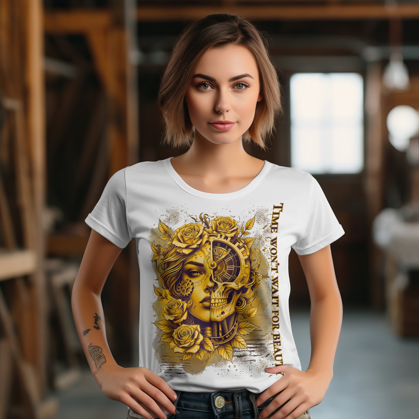 Ladies Organic Shirt mit kunstvollem Print |  Modernes Design für Alltag & Streetstyle