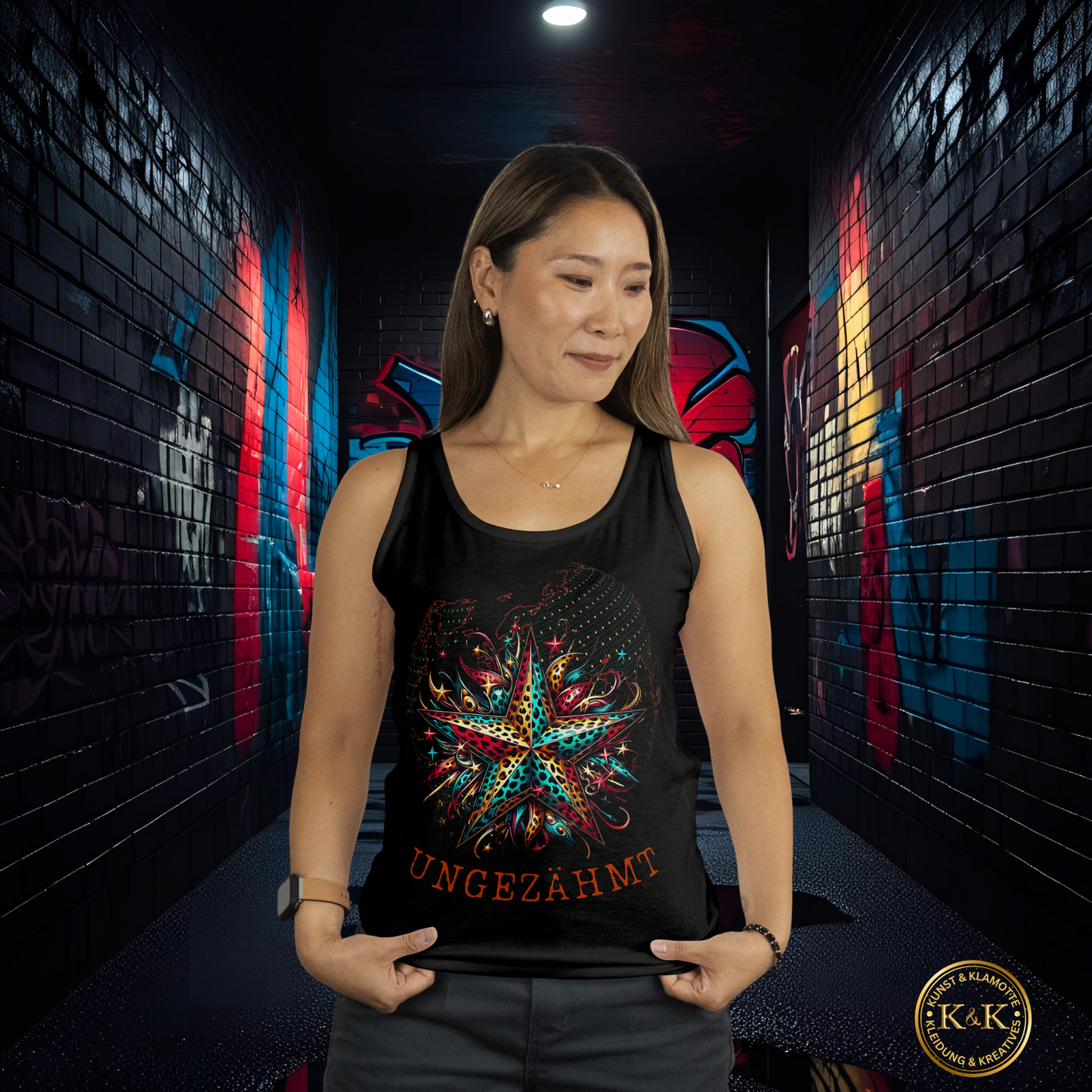 Ladies Tank-Top – rebellischer Look mit Stern-Design, modernes Festival- & Alltagsoutfit für Freigeister