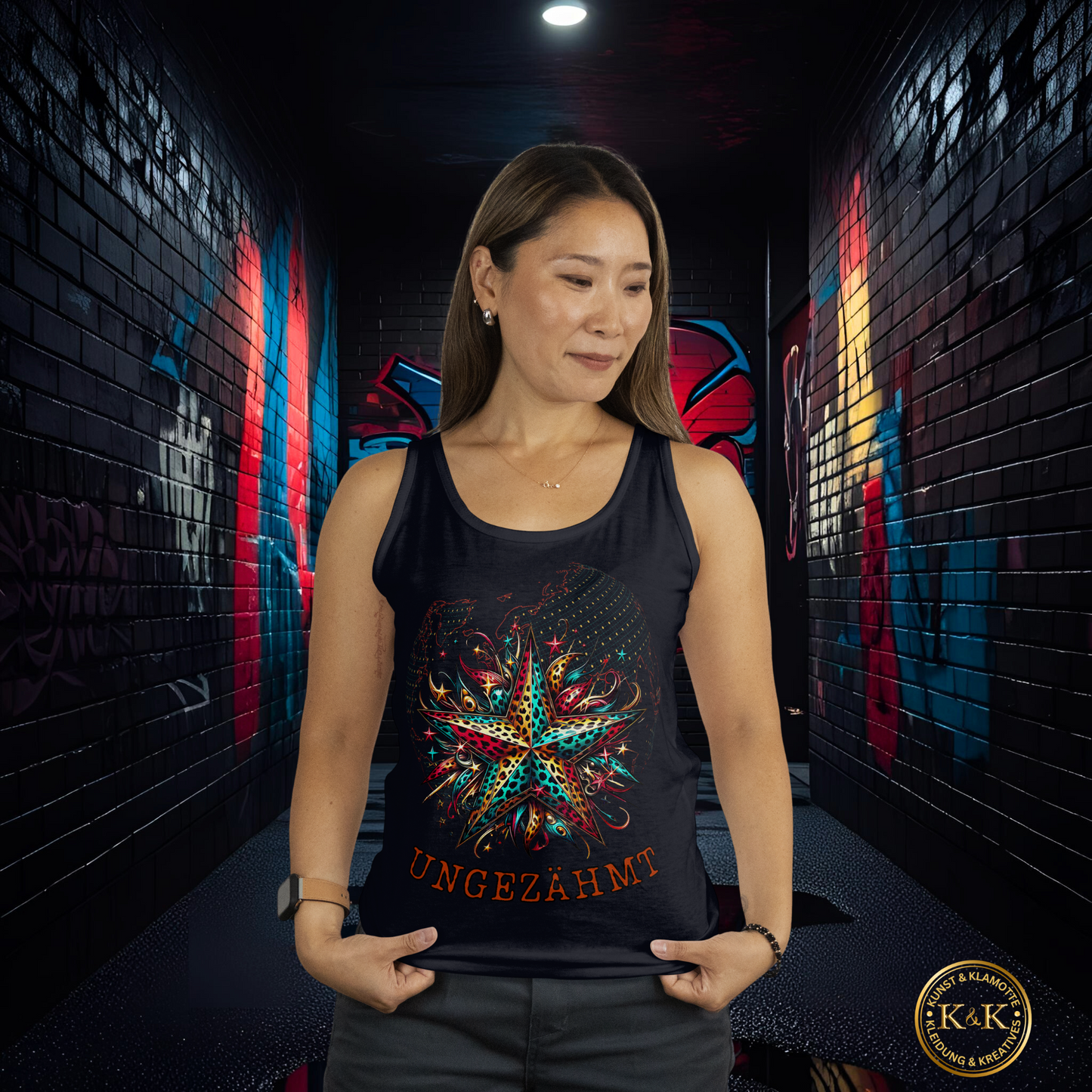 Ladies Tank-Top – rebellischer Look mit Stern-Design, modernes Festival- & Alltagsoutfit für Freigeister