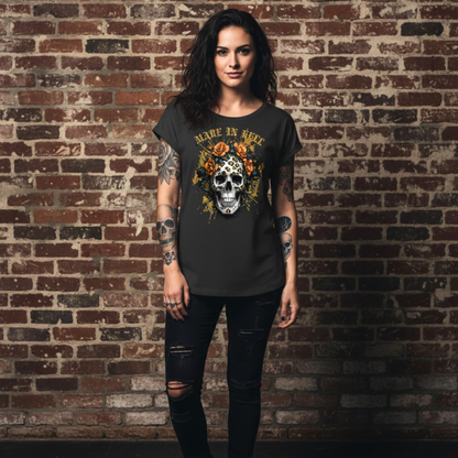 Streetwear Womens Extended Shoulder T-Shirt – Gothic Look