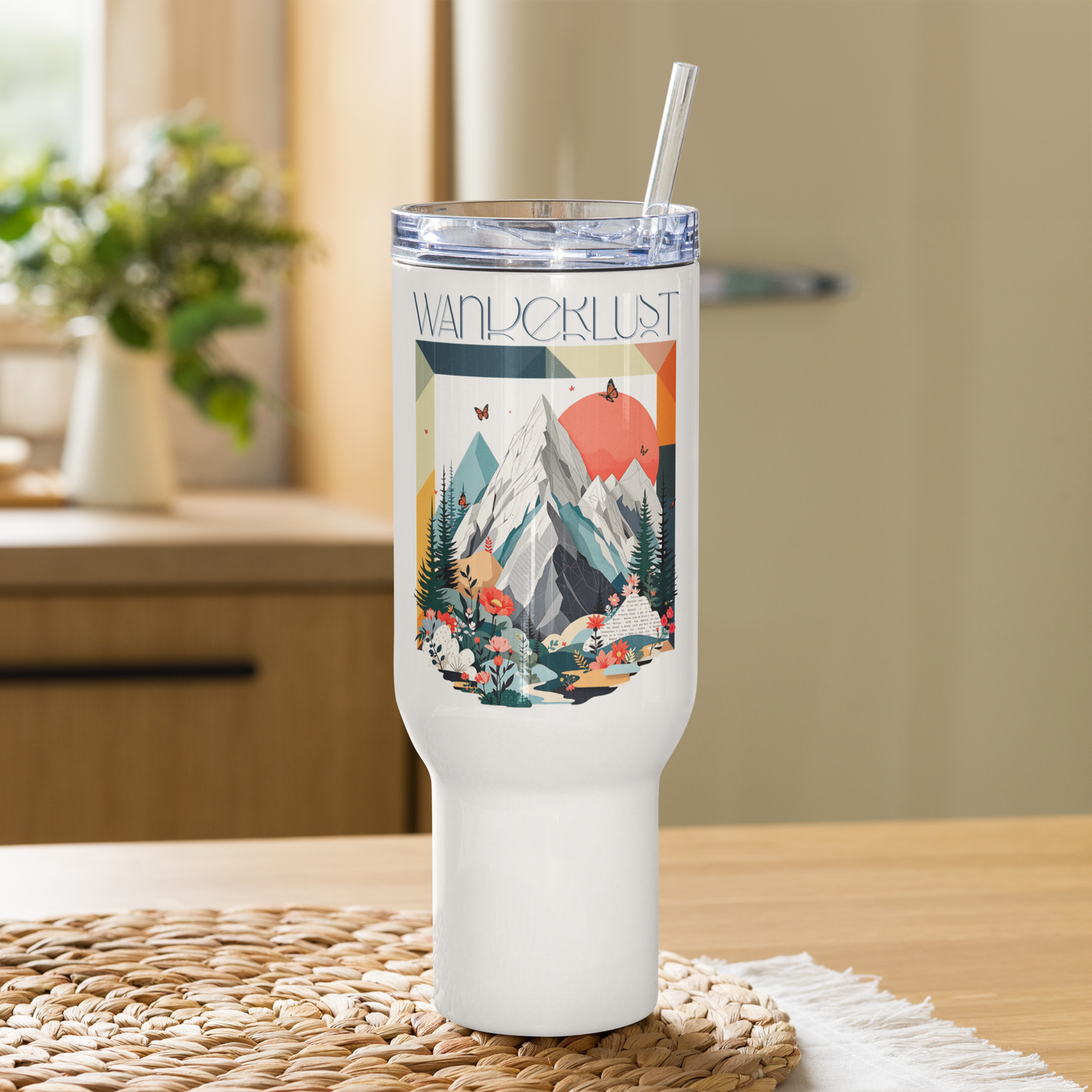 XXL - Edelstahl- Reisebecher mit Griff, Fassungsvermögen: 1.183 ml