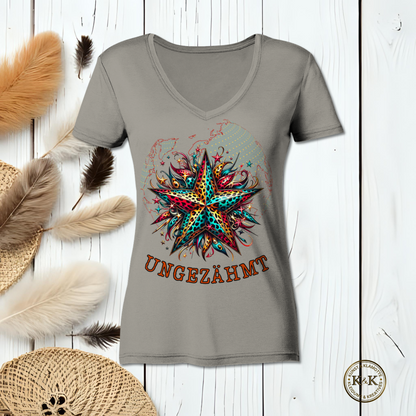 Ladies V-Neck Shirt – rebellischer Look