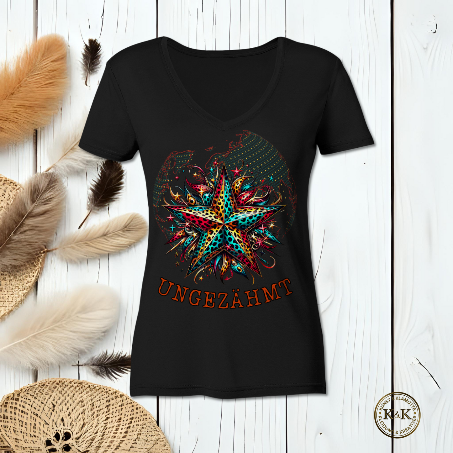 Ladies V-Neck Shirt – rebellischer Look