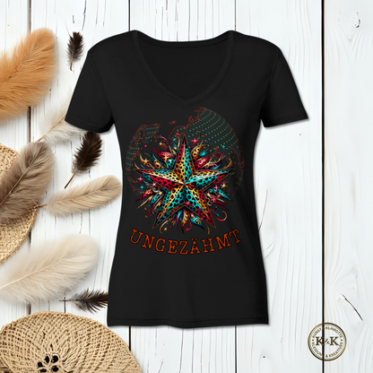 Ladies V-Neck Shirt – rebellischer Look