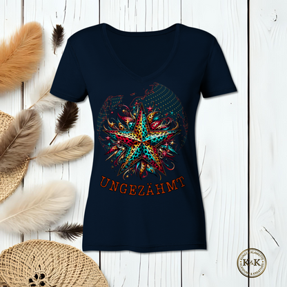 Ladies V-Neck Shirt – rebellischer Look