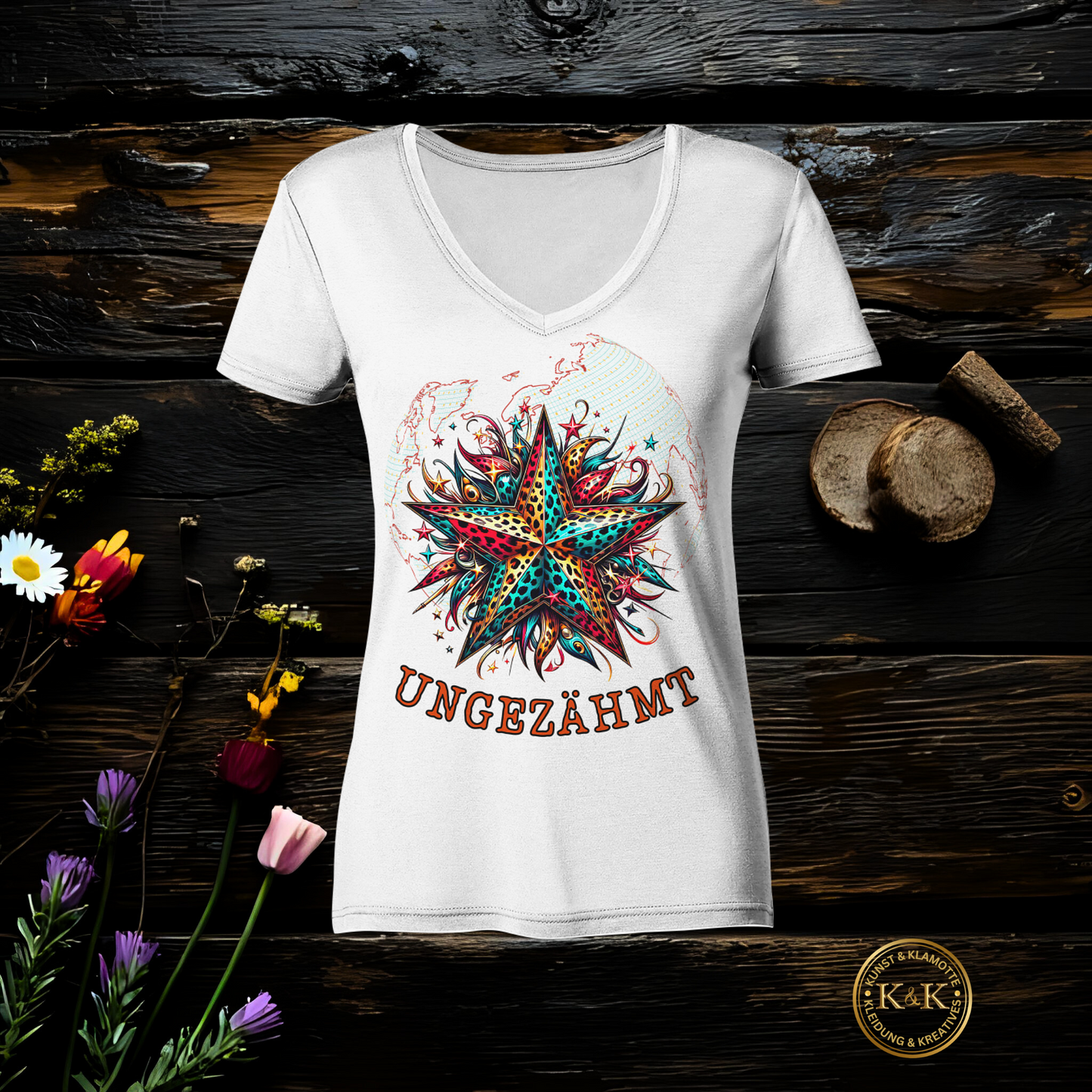 Ladies V-Neck Shirt – rebellischer Look