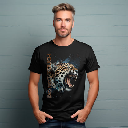Tropical Leopard Organic Unisex T-Shirt I Jungle Animal Print für Streetwear I Urban Boho Fashion & Wildlife Style