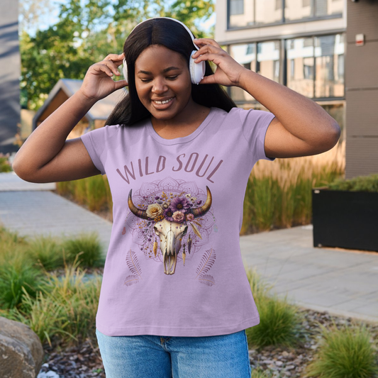Boho Damen T-Shirt mit Statement Print – Alternative Mode für Alltag & Freizeit
