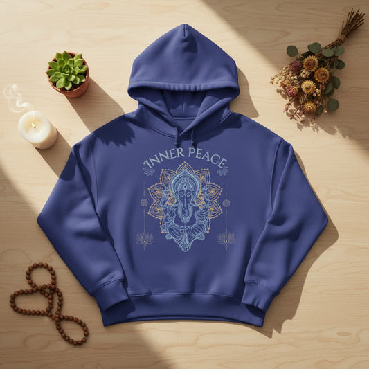 Womens Organic Boxcut Hoodie Inner Peace – Damen Hoodie im Boho Yoga Stil aus Bio-Baumwolle